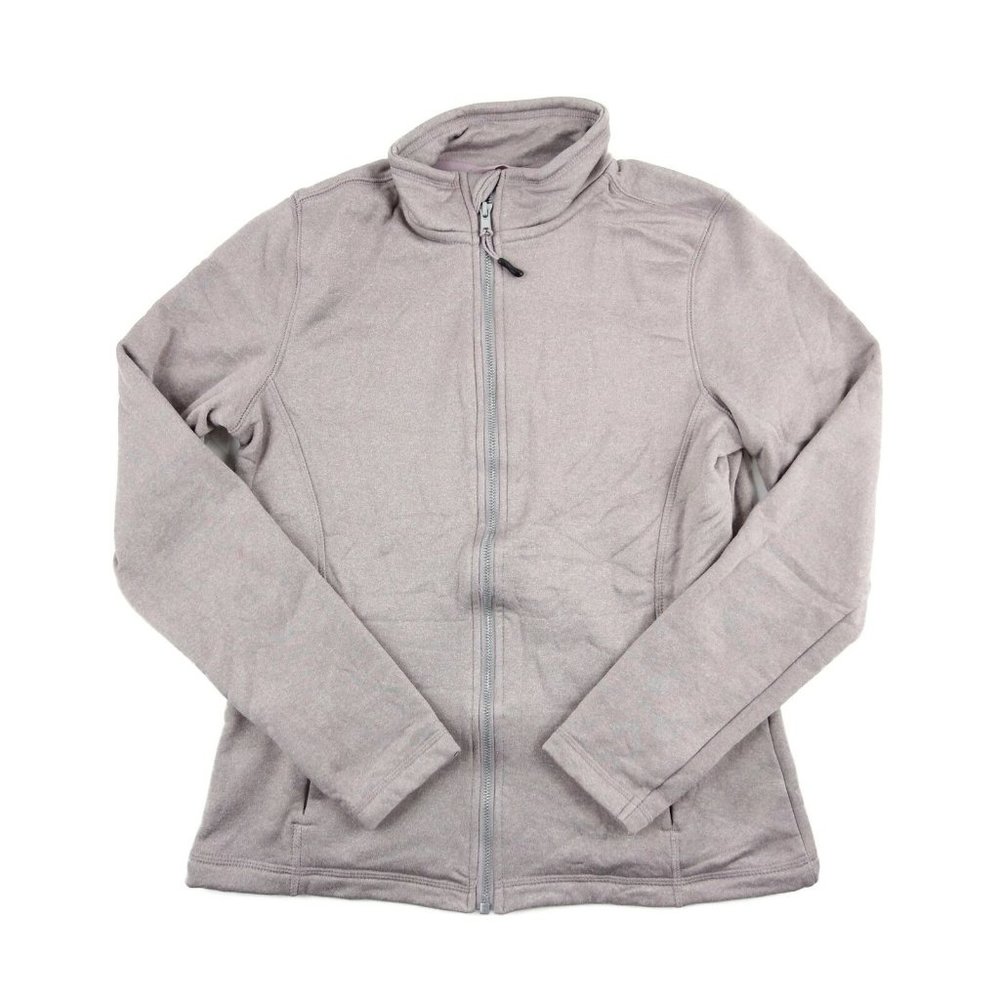 Crivit Mens Full Zip Jacket Gray Heather Warm Training Mock Neck Size Small